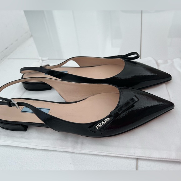 Prada SLINGBACK Flats in Black leather - Picture 2 of 3